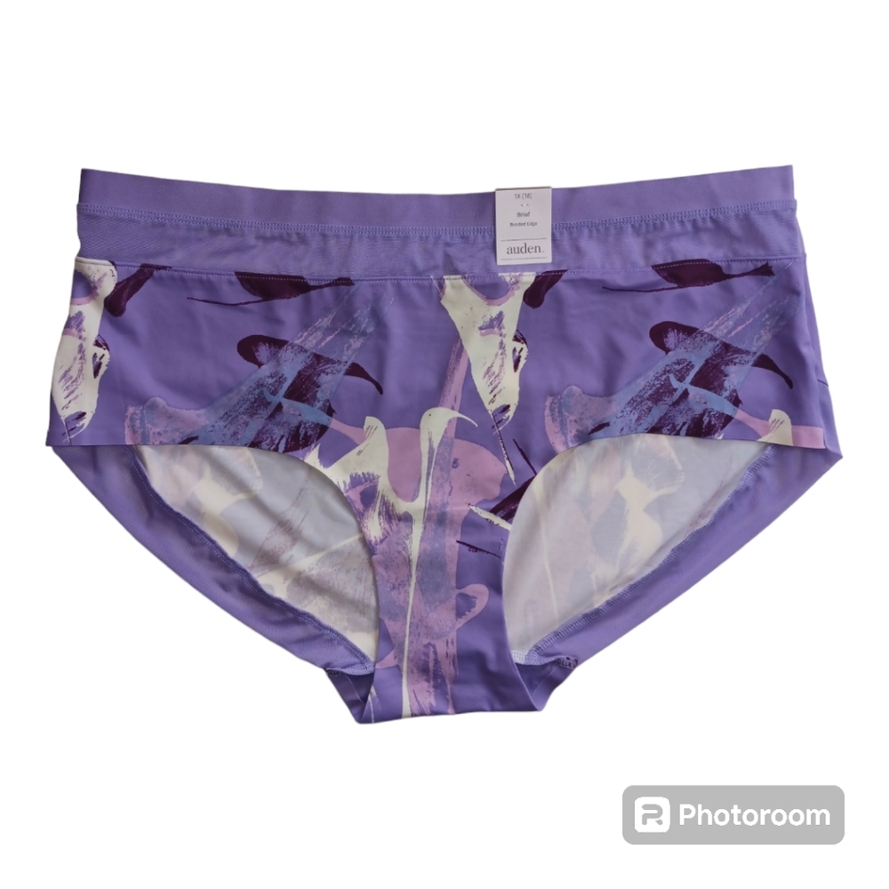 Auden NWT Ladies Brief Size 1X - 18 Purple  Bonded Edge